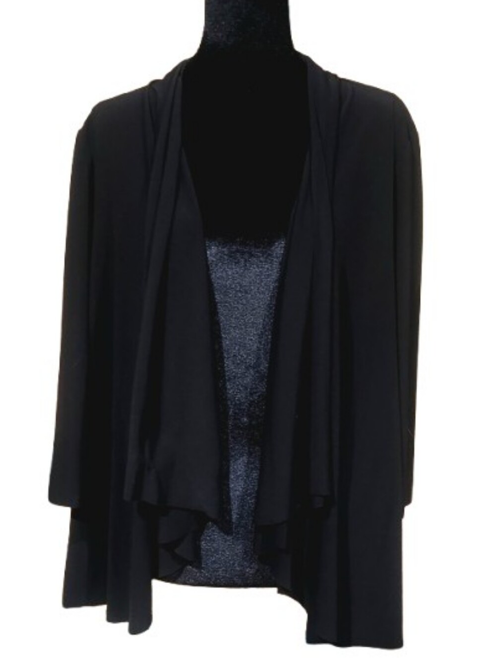 Black Open Front Cardigan